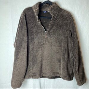 Lands End Super soft Brown Fleece Pullover~L
